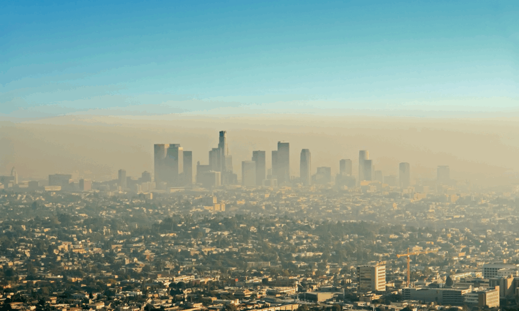 LA county covering in smog