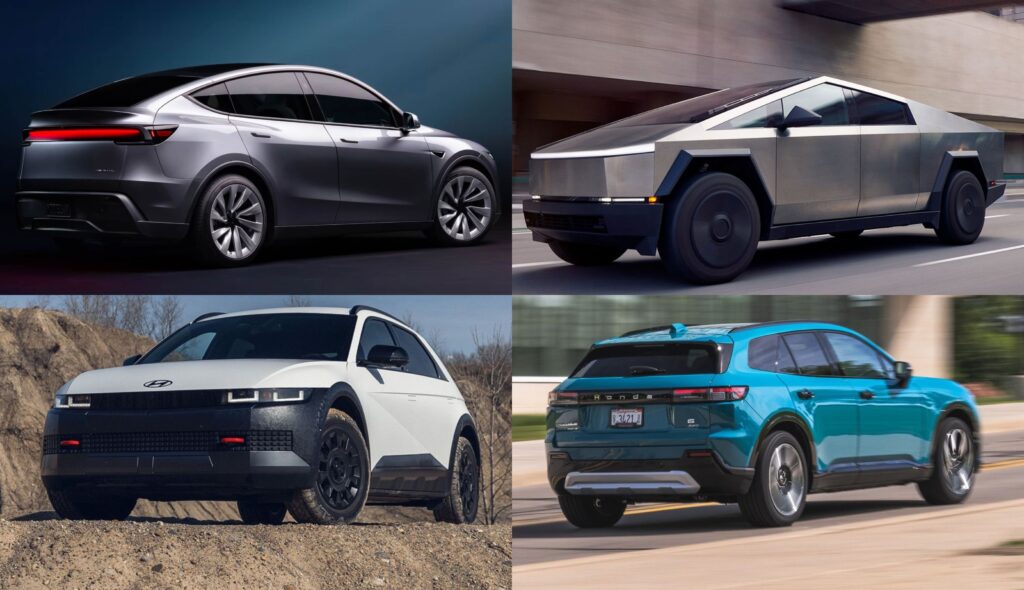 Four of the top EVs in a collage